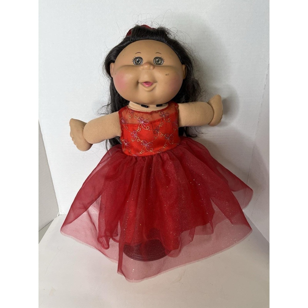 CPK Cabbage Patch Doll In Beautiful Festive Red Dress Black Curly Hair‎